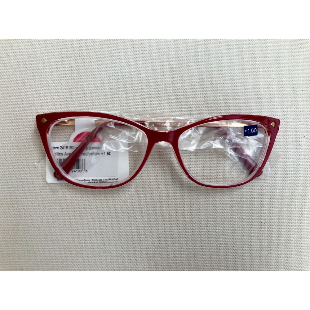 New Peepers Red Collins Ave Reading Glasses +1.50